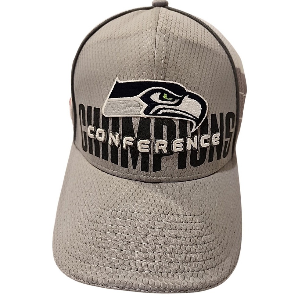 Seattle Seahawks Hat cap 2014 Conference Champions Super Bowl XLVIII Gray OSFM